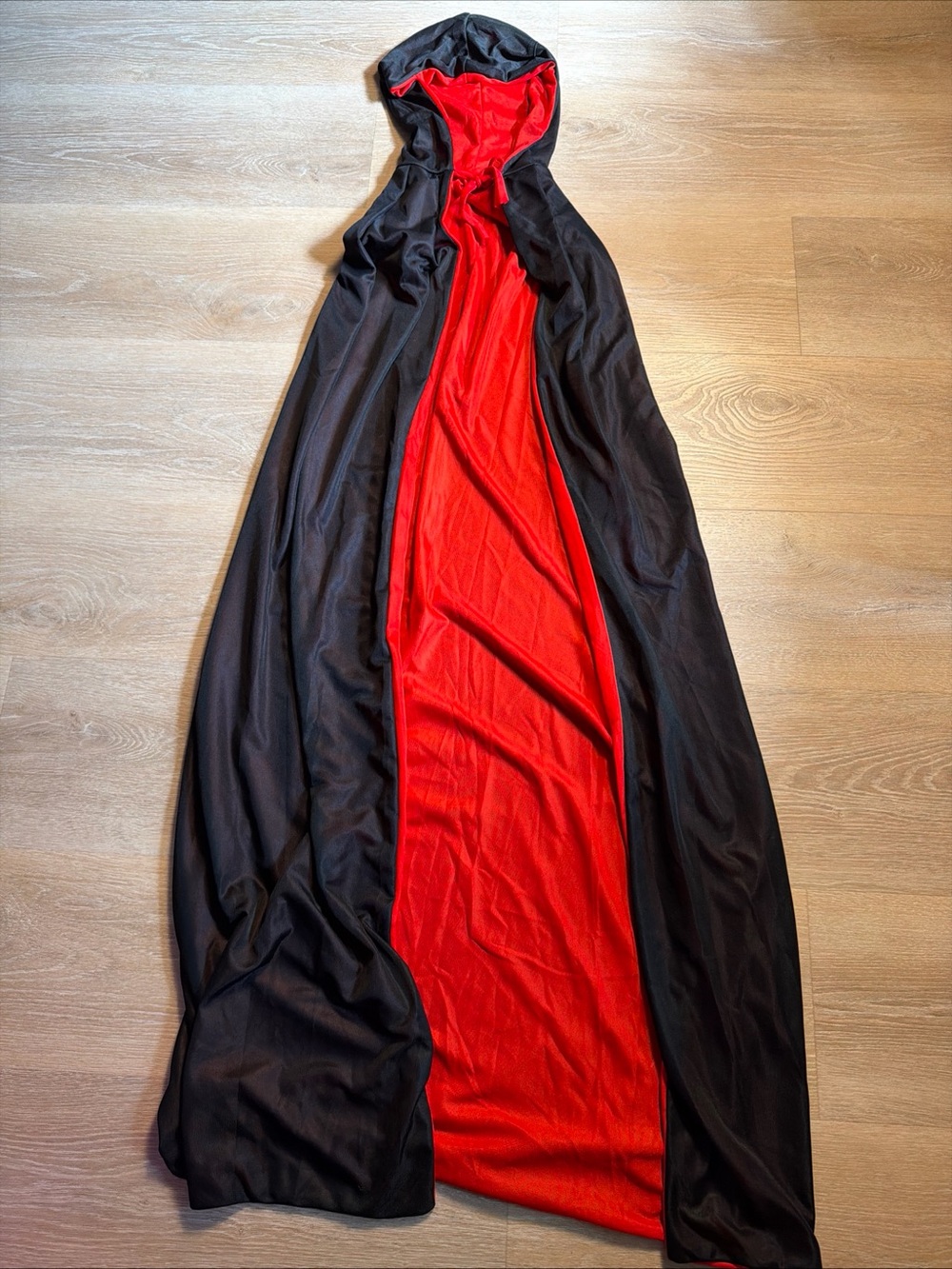 Reversible Red Black Hooded Halloween Cape Cloak Costume Cosplay Devil Vampire
